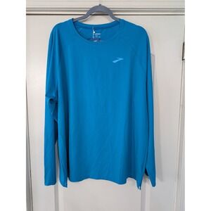 Brooks Mens Atmosphere Long Sleeve 2.0‎ Shirt XXL Cerulean Blue NWTs Run Happy